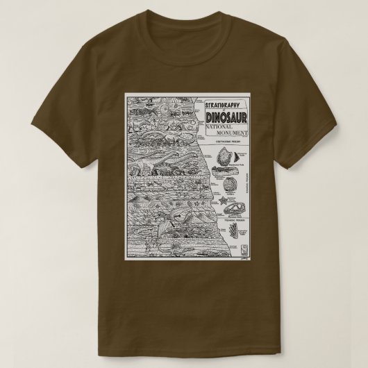 恐竜の国家記念物の層序 Tシャツ (デザイン正面)