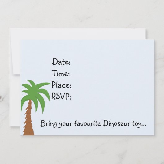 恐竜の土地の誕生日パーティーの招待状 招待状 (裏面)