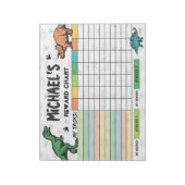 恐竜の報酬チャートの名前パーソナライズされたとタスク ノートパッド (回転)