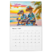 恐竜の夏休み - 太陽の下での原始的な楽しみ カレンダー (2月 2027)