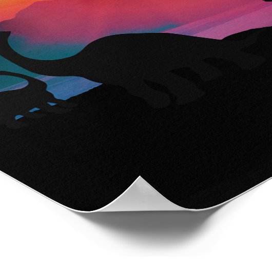 恐竜の夕日 ポスター (角)