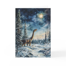 「恐竜の夜の星」グリーティングカード