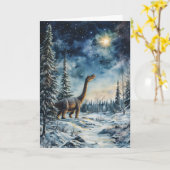 「恐竜の夜の星」グリーティングカード カード (黄色い花)