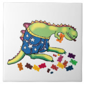 恐竜の夜食 タイル (正面)