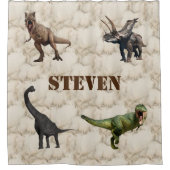 恐竜の大理石の子パーソナライズされたども シャワーカーテン (正面)