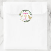 恐竜の女の子が足を踏み入れてくれてありがとう ラウンドシール (バッグ)