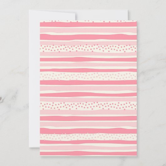 恐竜の女の子のピンクのパーティーのように誕生日しよう 招待状 (裏面)