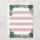 恐竜の女の子の誕生日パーティーへの招待 サンキューカード (裏面)