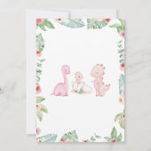 恐竜の女の子の赤ちゃんシャワー 招待状 (裏面)