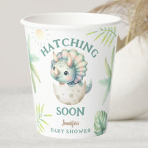 恐竜の女の子の赤ちゃんシャワーTriceratopsウェルカムサイン