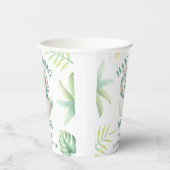 恐竜の女の子の赤ちゃんシャワーTriceratopsウェルカムサイン 紙コップ (右)