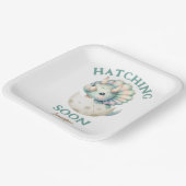 恐竜の女の子の赤ちゃんシャワーTriceratopsピンクDino ペーパープレート (傾斜あり)