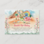 恐竜の女の子1st誕生日パーティー エンクロージャーカード (正面)