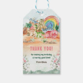 恐竜の女の子1st誕生日パーティー ギフトタグ (正面)