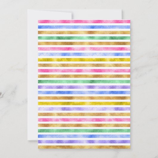 恐竜の女の子1st誕生日招待状 カラフル 招待状 (裏面)