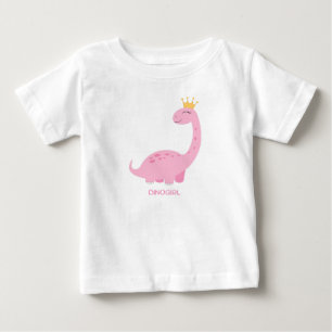 恐竜の女の子 ベビーTシャツ