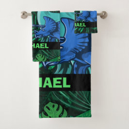 恐竜の子どもたちDino Jurasic Trexボーイがカスタマイズ可能 バスタオルセット