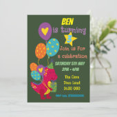 恐竜の子供たちのパーティーの招待状 招待状 (スタンド正面)