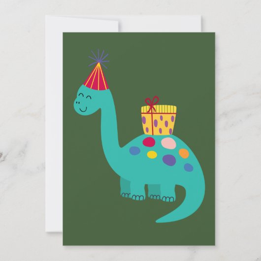 恐竜の子供たちのパーティーの招待状 招待状 (裏面)