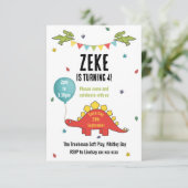 恐竜の子供たちのパーティー招待状 招待状 (スタンド正面)