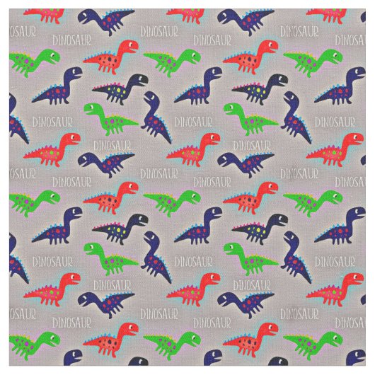 恐竜の子供のスケッチ赤い青の緑の単語 ファブリック (クローズアップ)