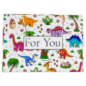 恐竜の子供のパターンあなたのための大きな抱き枕 ラージペーパーバッグ (裏面)