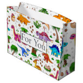 恐竜の子供のパターンあなたのための大きな抱き枕 ラージペーパーバッグ (裏面アングル)