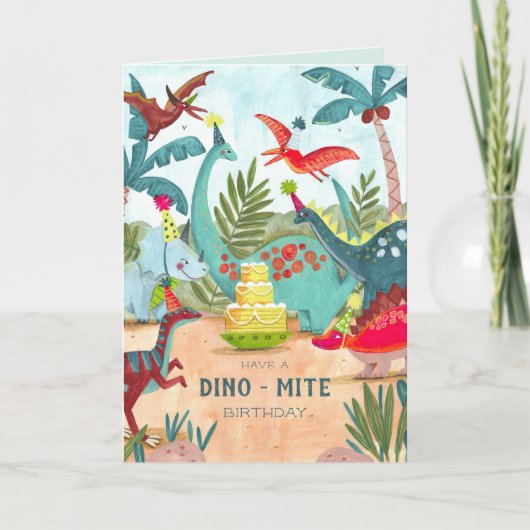 恐竜の子供の誕生日カード カード (正面)