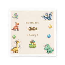 恐竜の子供の誕生日パーティーのナプキン