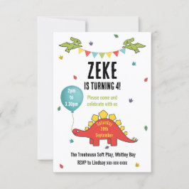 恐竜の子供の誕生日パーティーの招待状 招待状