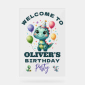 恐竜の子供の誕生日パーティー アクリルサイン (正面)