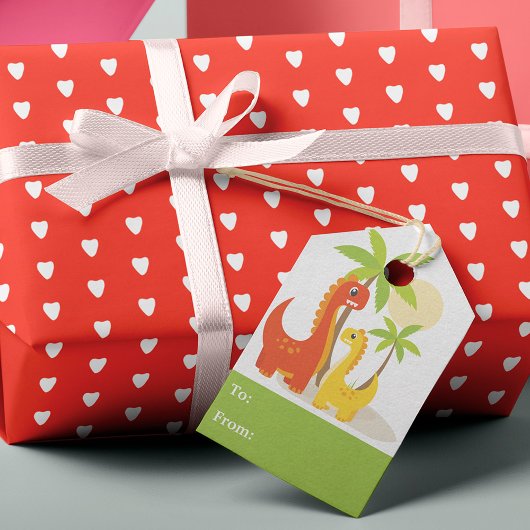 恐竜の子供の誕生日パーティー ギフトタグ