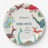 恐竜の子供の誕生日パーティー ペーパープレート (正面)