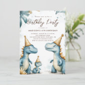 恐竜の子供の誕生日パーティー 招待状 (スタンド正面)