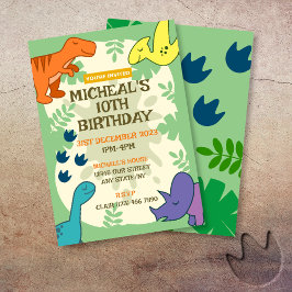 恐竜の子供の誕生日パーティー 招待状