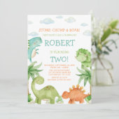 恐竜の子供の誕生日招待 招待状 (スタンド正面)