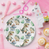 恐竜の子供の誕生日水彩 ペーパープレート (パーティー)