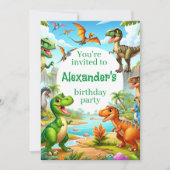 恐竜の子供の誕生日 招待状 (正面)