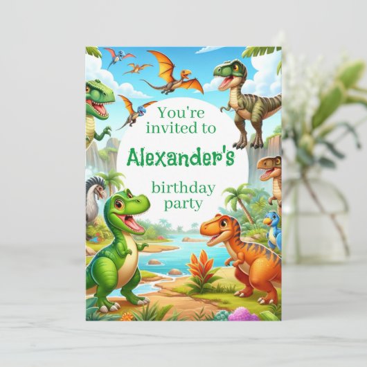 恐竜の子供の誕生日 招待状 (スタンド正面)