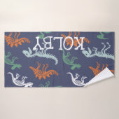 恐竜の子供パーソナライズされた名 バスタオル (バスタオル)