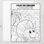 恐竜の子供向けアクティビティ 楽しいナンバリング塗り絵 (正面/裏面)