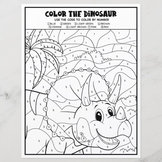 恐竜の子供向けアクティビティ 楽しいナンバリング塗り絵 (正面)