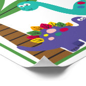 恐竜の子供向けアートプリントセット(お子様の名前入り) ポスター (角)