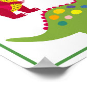 恐竜の子供向けアートプリントセット(お子様の名前入り) ポスター (角)