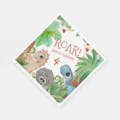 恐竜の子供4歳の誕生日 スタンダードランチョンナプキン (角)