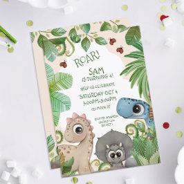 恐竜の子供4歳の誕生日 招待状