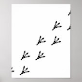 恐竜の孤立した足跡の跡 ポスター (正面)