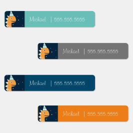 恐竜の学校のクラスのランチネーム番号ラベル ラベル