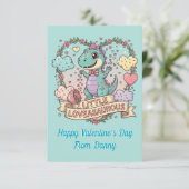 恐竜の学校バレンタインフォト サンキューカード (スタンド正面)