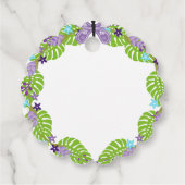 恐竜の孵化に伴う赤ちゃんシャワー紫感謝してい色 フェイバータグ (裏面)